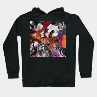 Coffee Cat n Raccoon (Red Violet) Hoodie